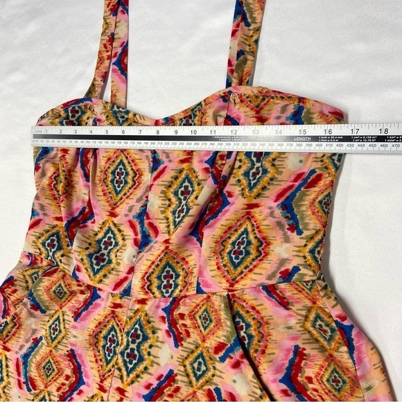 NEW! Band Of Gypsies Romper Large Rainbow Psychedelic Boho Adjustable Straps - Picture 4 of 16